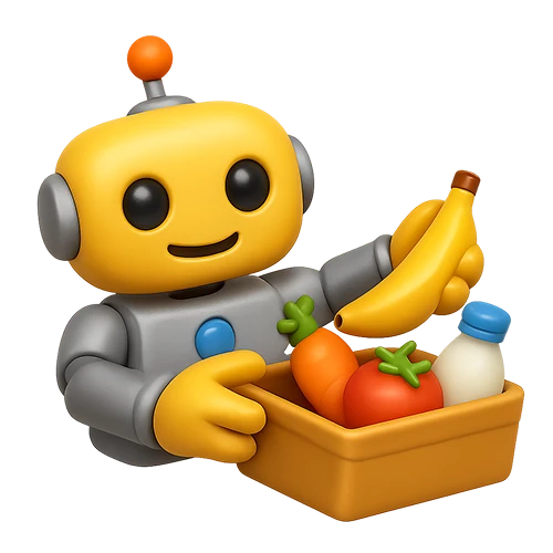 A robot with groceries