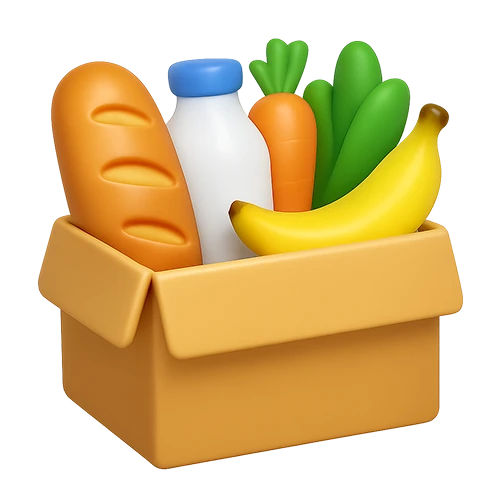 A delivery box of groceries